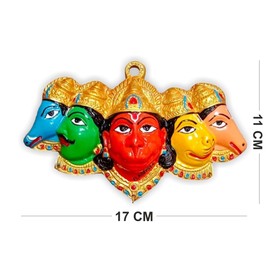HOME GENIE "Panchmukhi Hanuman Wall Hanging | Handcrafted Multicolor Wall Decor | Symbol of Protection & Strength for Home & Office