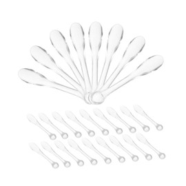 Healvian 50pcs Makeup Spatulas Cosmetic Spoons for Cream Application Transparent Facial Applicators for Evenly Scooping Skincare Products for Beauty Salons and Travel