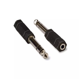 SolutionCables 2in 3.5mm 1/8 Stereo Jack Female to 6.3mm 1/4 Stereo Plug Male Adapter - Black