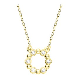 Sofia Milani - Women's Necklace 925 Silver with Zirconia Stones - Flower Circle Pendant, Gold, Cubic Zirconia