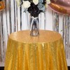JYFLZQ Gold Sequin Tablecloth 50" Round Sparkly Drape Table Cloths