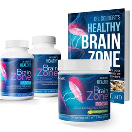 Divine Health Dr. Colbert MD Brain Zone Starter Pack Basic | Advanced | Focus Powder | Healthy Brain Zone Book