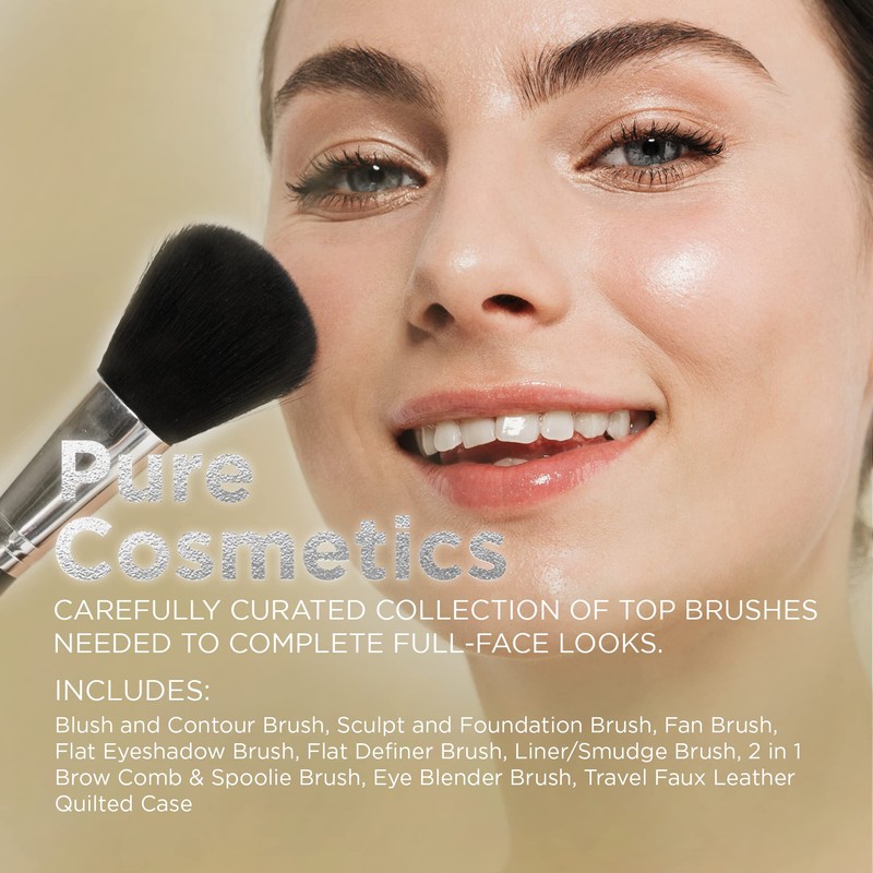 Pure Cosmetics 10 Piece Quilted Brush Set