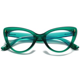 Viseng Womens Oversized Cateye Reading Glasses Blue Light Computer Glasses Stylish Reader +1.5 (green)