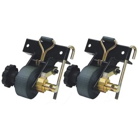 Buyers Products 5480005 Ratchet Tie Down for Square Tube Ladder Racks with Double J Hooks, Pack of 2, Trailer Cargo Control, Pickup Truck Contractor Rack, Pickup Truck Cargo Accessories, Black
