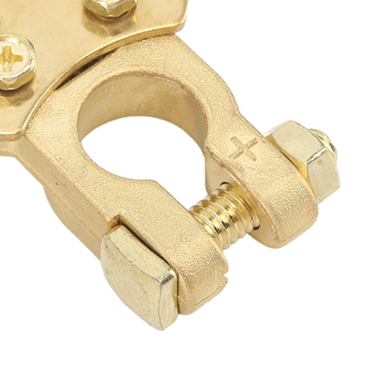 2Pcs Brass Battery Terminal Connector Car Top Post Clamp Set
