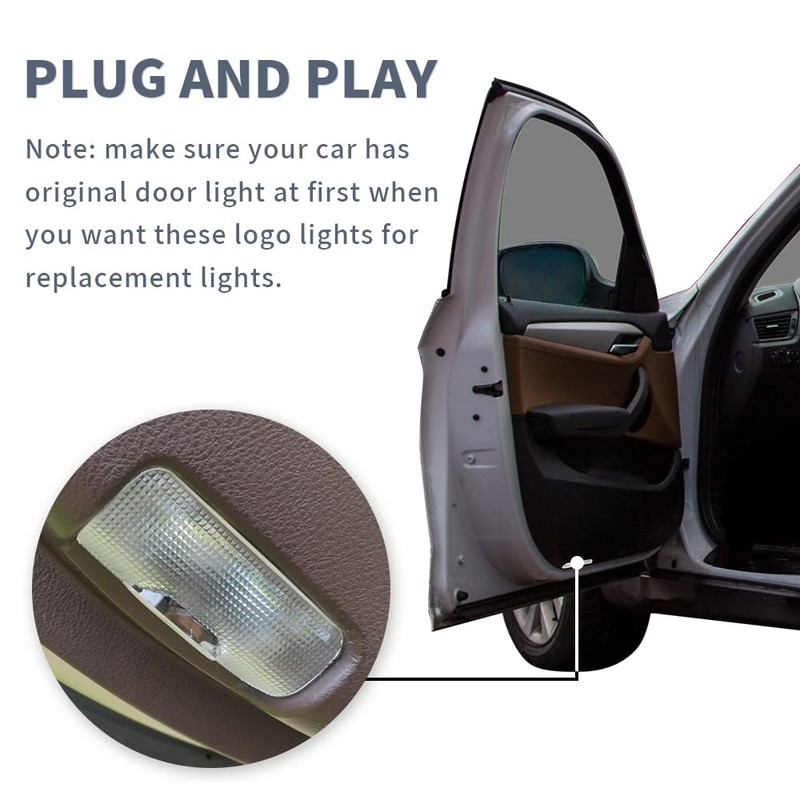 2 PCS Car Door Logo Lights Compatible for 4Runner Tundra
