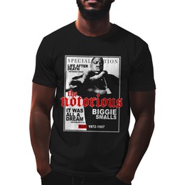 Swag Point Next Level Unisex The Notorious Biggie Graphic Short Sleeve T Shirts Vintage Print Hip Hop Cotton T-Shirts MEGAZINE BLK 2XL
