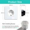 BSEED Schuko Socket, 1-Way Crystal Glass Panel Socket, Flush-Mounted Glass