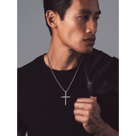 Bandmax Women's Necklace Cross Venetian Chain Men's Stainless Steel Chain with Cross Pendant Cross Necklace Orthodox Cross Men's Jewellery Accessories