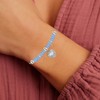 Aquamarine Heart Bracelet for Women,Dainty Platinum Healing Crystal Jewelry with