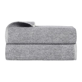 Superior Destin Viscose Cotton Blend Medium Weight Bath Sheets, for Bathroom, Shower, Spa, Plush, Quick Dry, Ultra-Soft Towels, Essentials, Ribbed Design, Oversized Towels, Set of 2, Charcoal