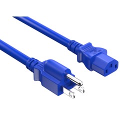 CableLeader 4ft 14 AWG Universal Power Cord IEC320 C13 to NEMA 5-15P, Extension Power Cord, Compatible with Computers, Monitors, Printers & TVs, Blue, Pack of 1