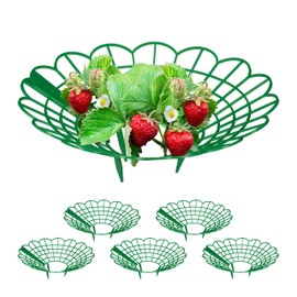 Relaxdays Strawberry Ripper, Set of 6, Snail Protection, Strawberries, Plastic, Strawberry Grid Against Rot & Mould, Green