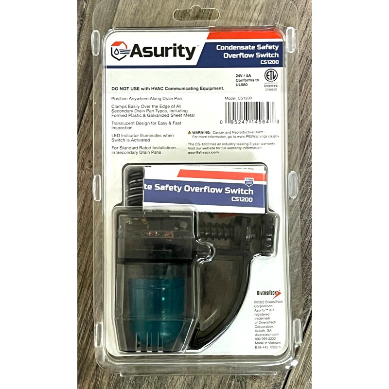 ASURITY Condensate Safety Overflow Switch CS1200