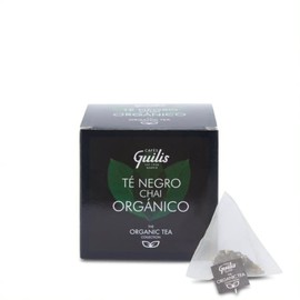 CAFES GUILIS DESDE 1928 AMANTES DEL CAFE Organic Black Chai Tea in Leaf Box 15 Pyramids - Pack of 4