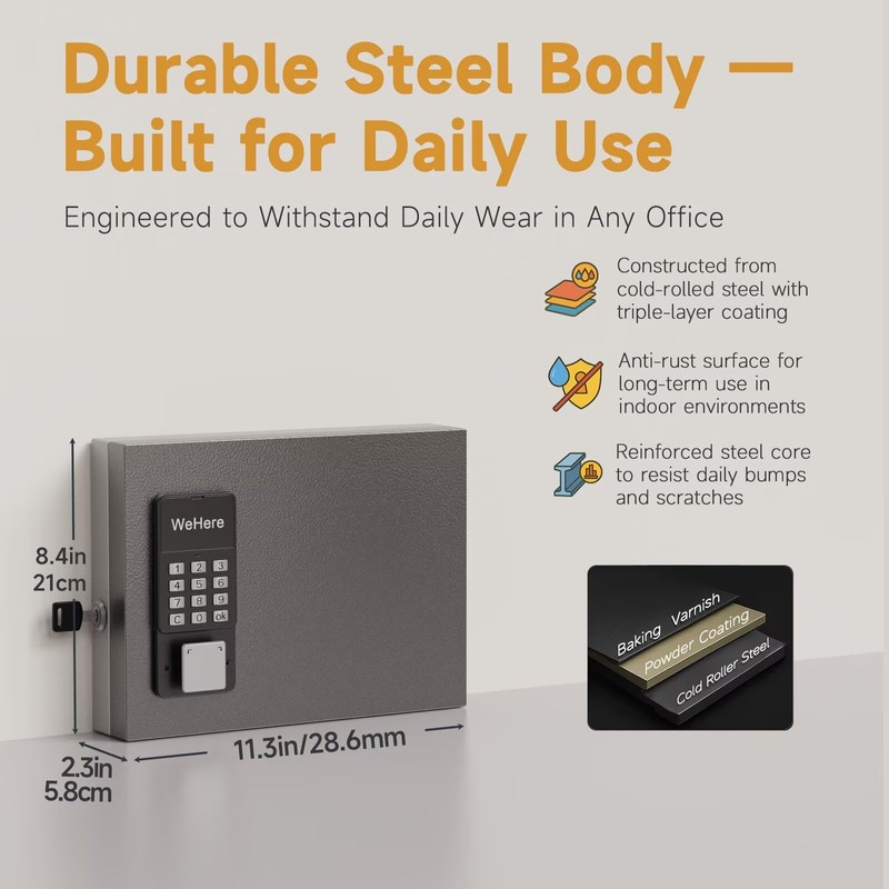 16 Key Lock Box Wall Mount, Smart Key Cabinet, use