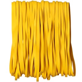 AMUU rubber bands Large Yellow 50 Pack 8inch big rubber band Trash Can Band Set Elastic Bands for Office Supply File Folders box Books gifts Notebook