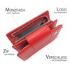 FreeHaveFun RFID Women's Leather Wallet Separate Coin Pocket, red, rfid
