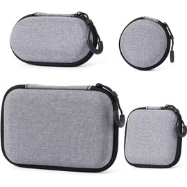 4 Pcs Organizador de Cables, Estuche para Cables y Cargadores, Estuche para Auriculares y Cargadores, Estuche Organizador Portátil de Viaje Impermeable para Cables, Tarjetas SD, Cargador (Gris)