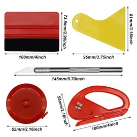 13 Pcs Car Vinyl Wrap Tool Kit, Wrap Squeegee Tool Kit Wallpaper Smoothing Tool Kit with Cutting Tool Felt Squeegee Hard Scraper for Car Wrapping and Install Wallpaper