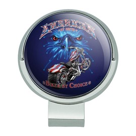 GRAPHICS & MORE American by Birth Biker by Choice Motorcycle USA Flag Eagle Golf Hat Clip with Magnetic Ball Marker