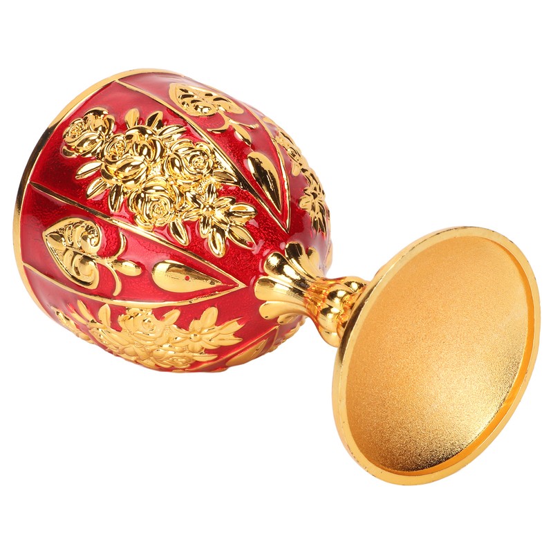Gold Chalice 4 Inch High Zinc Alloy Retro Embossed Flower