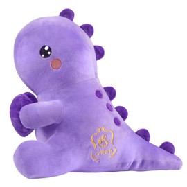 Sweet Romantic Dinosaur Stuffed Animal，Loving Soft Dino Plush Toys with Holding Heart for Valentine Day, Anniversary Birthday Gift for Her Girls Boys Girlfriend (Purple Loving Dinosaur 20 inch)