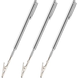 PAGOW 3 Pcs Telescoping Alligator Clip, 7.5-26.2inch Metal Wire Joint Clamp with Pen Clip, Extendable Range for Mechanics Home Automobile Repairing Bracelet Jewelry Helper Tool Fastening Picking Items