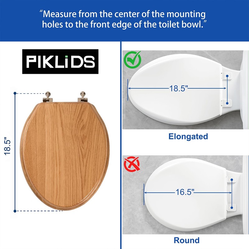 Toilet Seat, Oak Wood, Solid Wood, High Gloss Finish, PIKLiDS