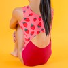 Destira Strawberry Fields Gymnastics Leotard for Girls, Trendy Split-Back Design