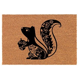 Coir Doormat Front Door Mat New Home Closing Housewarming Gift Fancy Squirrel (30" x 18" Standard)
