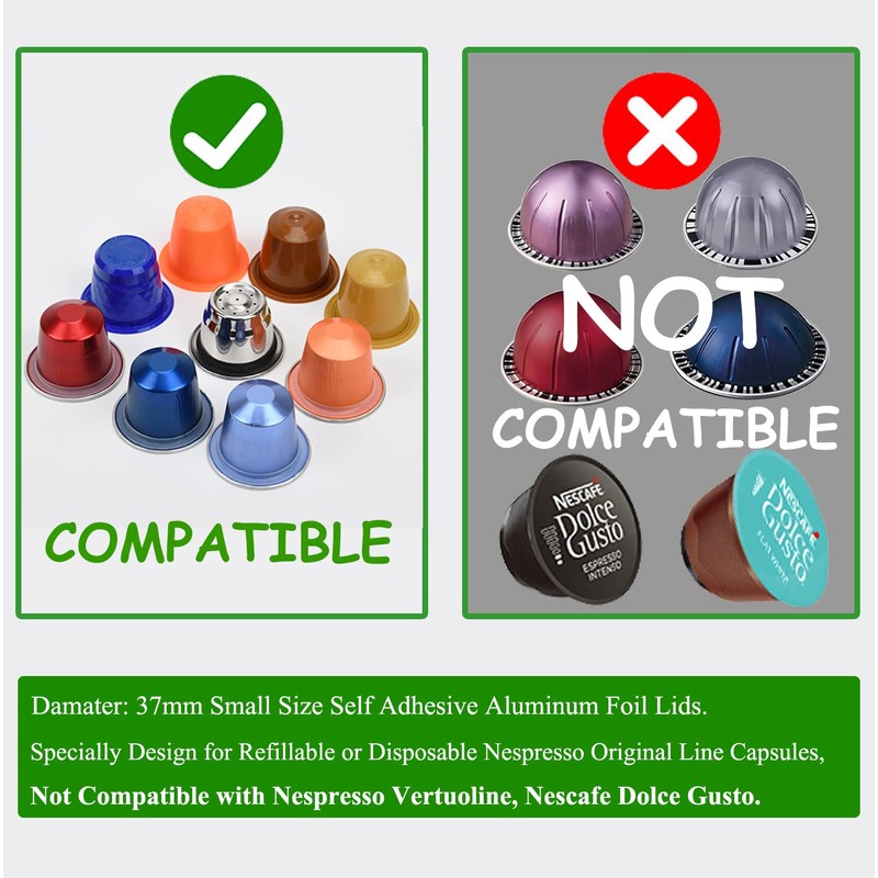 PHMEZLF 100Pcs Aluminum Espresso Lids Foil Sticker Seals for Reusable