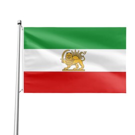 Masquita Old Iran Persia Lion Sun Flag 3x5FT Indoor Outdoor Vivid Color Double-Stitched Edges and Flags with 2 Brass Grommets. (3x5)