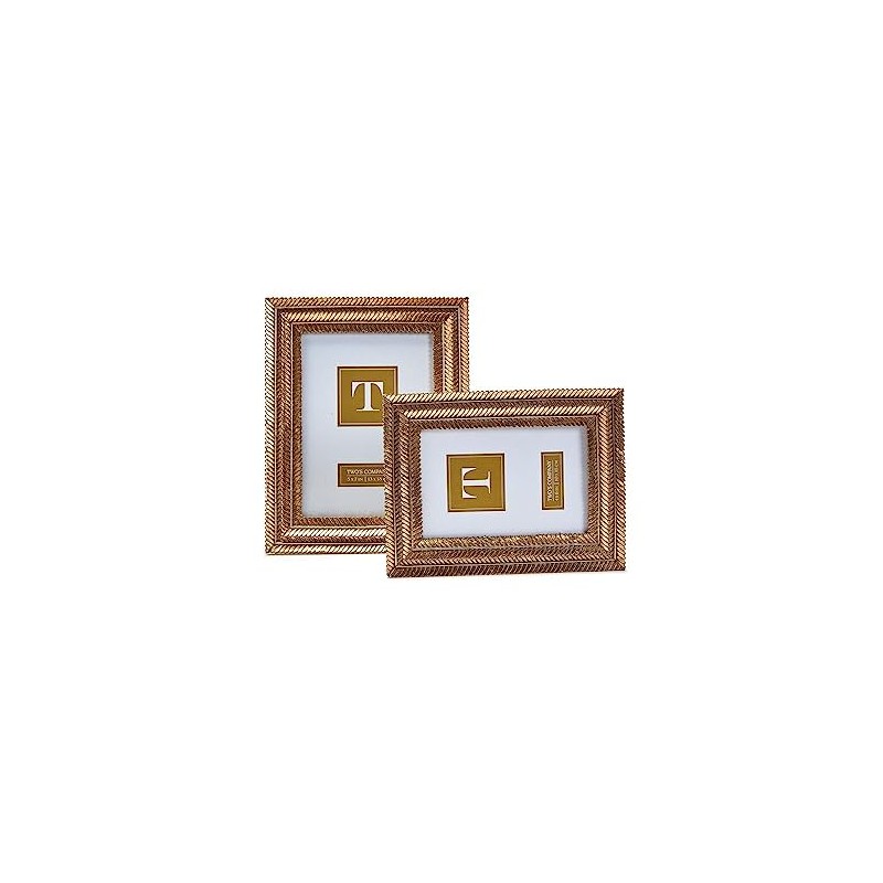 Two's Company Gold Fern Set of 2 Photo Frame Includes