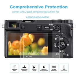 Pocoukate - Funda para cámara Sony Alpha A6400, A6300, A6100, funda protectora de silicona suave con protector de visualización, accesorios para cámara digital Sony Alpha A6400/6300/6100, funda de