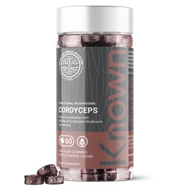 Cordyceps 400mg Mushroom Gummies by Known Nutrition | Natural Support for Energy and Endurance | Delicious Natural Apple Flavour | 60 Two-a-Day Vegan Gummies (One Month’s Supply)