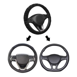 Anti-slip Fluffy Plush Steering Wheel Cover Soft Furry Winter Warm Vehicle Car Steering Wheel Protector Stretch On Universal Fit 37-39cm