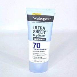 Neutrogena 2x Ultra Sheer Dry-Touch SPF 70 Sunscreen 3 oz ea New Exp 08/27+