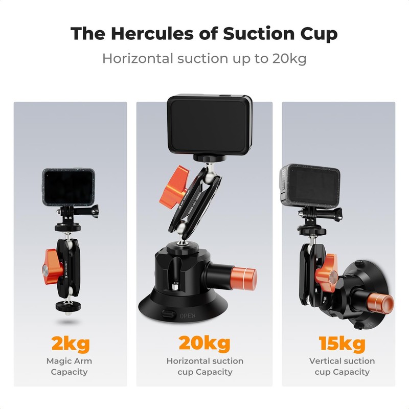 K&F Concept 3 inch suction cup holder with ball head