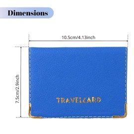 Lizzy PU Leather Travel Card | Plain & Polka Dot Unisex Credit Card ID Card Bus & Rail Pass Bank Oyster Pocket Wallet Case Holders (Royal Blue)