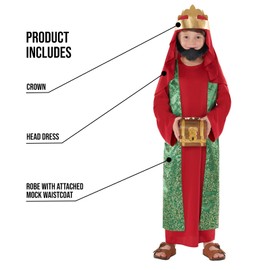 Morph, Wise Men Costume Kids, Catholic Saint Costume Kids, Biblical Costumes Kids, Nativity Costume Kids, Three Kings Costume, Small, Red