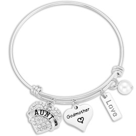 Kivosliviz - Pulsera para madrina, regalo para madrinas, regalo para madrinas, joyería para madrina, pulseras de madrina, Mediano, Acero inoxidable, Acero inoxidable