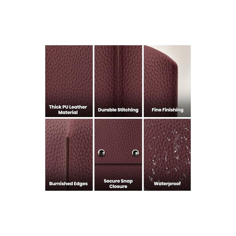 Caja de pañuelos de Cuero (Classic-Textured Deep Brown, 1 Pack)
