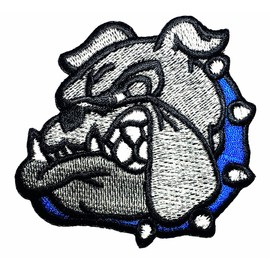 Head Pug Puppy Bulldog Animal Cute Cartoon Biker Iron on Patch Iron-On Designer Patch Used for Gifts Crafts Jeans Clothing Fabric Costume Symbol DIY หัว