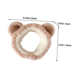 Healeved 2pcs Cartoon Makeup Headband Set Fluffy Cosmetic Headdress for Skincare and Face Washing Soft Plush Hair Band for Women Spa Hair Hoop