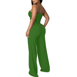 Dezraia Women's Summer 2 Piece Outfits 2024 2025 2026 Sleeveless Crop Tops Wide Leg Pant Sets Casual Tracksuit