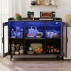 Hyomdeck Liquor Cabinet Bar with Power Outlet & LED Light,