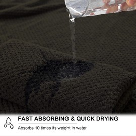 8-Piece Brown Bath Towel Set, 2 Extra Large Bath Towel Sheets, 2 Hand Towels and 4 Washcloths - Highly Absorbent Quick Dry Microfiber,Ultra Soft Towel Set for Bathroom, Waffle Weave Design, Pack of 8