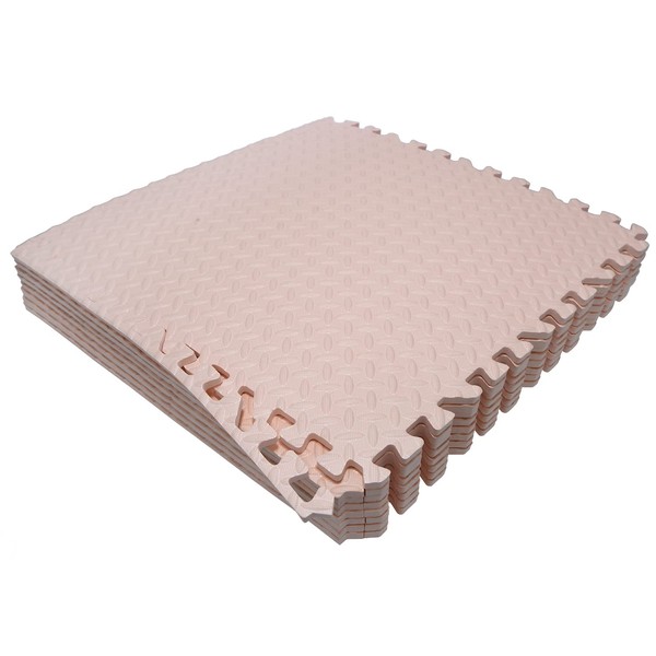 HTTMT- 8X(32 Sqft) Pink Gym Floor Mat 24x24 EVA Foam